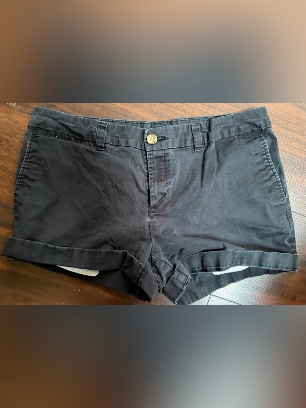 Faded Glory Black Rolled-Hem Cotton Shorts